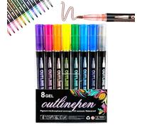 Générique Dreamy Sparkle Dual-Line Contour Pen, 8/12/24/36/48/60 Colors Double Line Outline Markers, Self Outlining Glitter Pens for Drawing, Art and DIY Card Making (8 colors)