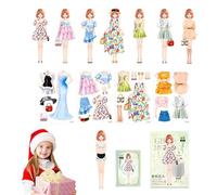 Générique Dress Up Reusable Sticker - Puffy Stickers | Sparkly Winter Sticker Book, Or Children Include Princess Mermaid Fairy and Fashion Girl,Travel Airplane Activity Packs for Kids