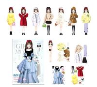 Générique Dress Up Reusable Sticker - Puffy Stickers | Sparkly Winter Sticker Book, Or Children Include Princess Mermaid Fairy and Fashion Girl,Travel Airplane Activity Packs for Kids