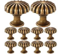 Générique Dresser Drawer Knobs, Zinc Alloy Antique Round Cupboard Hardware, 10 Pieces Pumpkin Furniture Knobs For Bathroom Furniture Makeover Home Closet Garage Cabinet Wardrobe Living Room