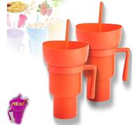 Générique Drink Cup with Snack Bowl, Cup Bowl Combo with Straw Leak Proof, Stadium Tumbler with Snack Bowl, So You Can Sip and Snacks with One Hand, Anywhere You Go (EE)