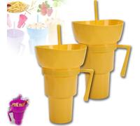Générique Drink Cup with Snack Bowl, Cup Bowl Combo with Straw Leak Proof, Stadium Tumbler with Snack Bowl, So You Can Sip and Snacks with One Hand, Anywhere You Go (AA)
