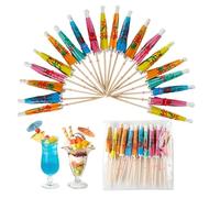 Générique Drink Umbrellas for Cocktail - 10x0.3cm Decorative Fruit Toothpicks | Drink Umbrella Toothpicks | for Party Bar Wedding Birthday Holiday Cupcake Snack Sandwich Appetizers Fruit