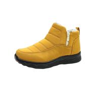 Générique Dritnow Boots,Dritnow Shoes Women'S Warm Snow Boots,Winter Outdoor Comfortable Non-Slip Side Zipper Ankle Booties,Comfortable and Warmfur Lining, for Mature Women (Yellow,36)