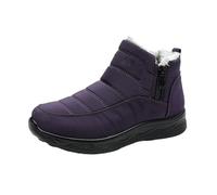 Générique Dritnow Boots,Dritnow Shoes Women'S Warm Snow Boots,Winter Outdoor Comfortable Non-Slip Side Zipper Ankle Booties,Comfortable and Warmfur Lining, for Mature Women (Purple,36)