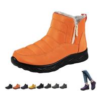 Générique Dritnow Boots,Dritnow Shoes Women'S Warm Snow Boots,Winter Outdoor Comfortables Non-Slip Side Zipper Ankle Booties,Comfortable and Warmfur Lining (Orange,33 2/3)