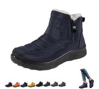 Générique Dritnow Boots,Dritnow Shoes Women'S Warm Snow Boots,Winter Outdoor Comfortables Non-Slip Side Zipper Ankle Booties,Comfortable and Warmfur Lining (Blue,32 2/3)
