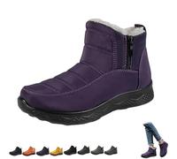 Générique Dritnow Boots,Dritnow Shoes Women'S Warm Snow Boots,Winter Outdoor Comfortables Non-Slip Side Zipper Ankle Booties,Comfortable and Warmfur Lining (Purple,33 2/3)