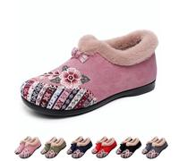 Générique Dritnow Boots, Women’s Warm Floral Winter Ankle Boots, Cozy Fleece Lined Ankle Boots for Women, Lightweight Everyday Shoess (Pink,41)