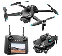 Générique Drone 4K avec Triple caméra réglable, Moteur sans Balai, Retour GPS, évitement des Obstacles à 360°, résistance au Vent à 5 Niveaux, positionnement par Flux Optique, télécommande LCD