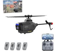 Générique Drone hélicoptère télécommandé Scout C127AI avec caméra 1080P pour Adultes, hélicoptère télécommandé 2,4G 4 canaux avec Gyroscope 6 Axes et positionnement Optique,4 Batteries