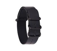 Générique DSHDFJ 14mm 16mm 18mm 20mm 22mm 24mm Bracelet de montre en cuir hommes femmes argent noir anneau boucle poignet Bracelet bande accessoires(Black B,22mm)
