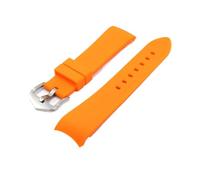 Générique DSHDFJ 18mm 20mm 22mm 24mm Bracelet en Silicone Souple Universel Coude Arc Bande de Caoutchouc Sport Étanche Remplacement Bracelet Montre Accessoires(Orange,18mm)