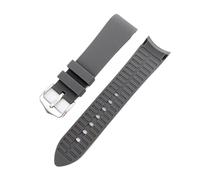 Générique DSHDFJ 18mm 20mm 22mm 24mm Bracelet en Silicone Souple Universel Coude Arc Bande de Caoutchouc Sport Étanche Remplacement Bracelet Montre Accessoires(Grey,24mm)