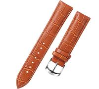 Générique DSHDFJ 8 10 12 14 15 16 17 18 19 20 Mm Bracelet en Cuir Véritable Montre Ceinture Sangle Montres Bande Femme Rouge Blanc Noir(Light Brown_18mm)