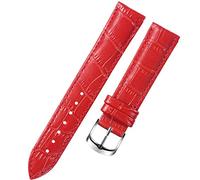 Générique DSHDFJ 8 10 12 14 15 16 17 18 19 20 Mm Bracelet En Cuir Véritable Montre Ceinture Sangle Montres Bande Femme Rouge Blanc Noir(Red,17mm)