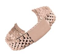 Générique DSHDFJ Bande de montre d'extrémité incurvée en acier inoxydable 13 17 18 19 20 21 21 22mm 5eads Métal Solide Montre Bracelet Bracelet Bracelet Tortue Boucle W Tool(Rose Gold,13mm)