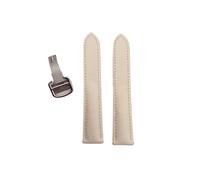 Générique DSHDFJ Bracelet de montre compatible avec Tank Solo for homme et femme avec fermoir déployant, accessoires de montre en cuir véritable souple(Beige silver,20mm)