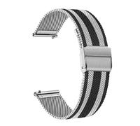 Générique DSHDFJ Bracelet De Montre En Acier Inoxydable Milanais Compatible Avec Vivomove HR 3 3S / Vivoactive 4 4S 3 / Venu 2 2S Sq(Black Silver,Garmin Style)