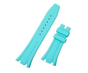 Générique DSHDFJ Bracelet De Montre En Caoutchouc De Silicone Souple De 26mm, Compatible Avec Les Crochets AP 15400/15500/26331(Turquoise,WITHOUT HOOKS_GOLD BUCKLE)