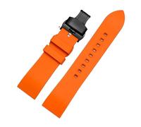 Générique DSHDFJ Bracelet De Montre En Caoutchouc Fluoré, 20mm, 22mm, 24mm, Barre À Dégagement Rapide, Compatible Avec Chaque Marque De Montre(Orange black,24mm)