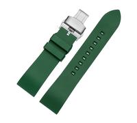 Générique DSHDFJ Bracelet De Montre En Caoutchouc Fluoré, 20mm, 22mm, 24mm, Barre À Dégagement Rapide, Compatible Avec Chaque Marque De Montre(Green silver,20mm)