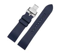 Générique DSHDFJ Bracelet De Montre En Caoutchouc Fluoré, 20mm, 22mm, 24mm, Barre À Dégagement Rapide, Compatible Avec Chaque Marque De Montre(Blue silver,20mm)