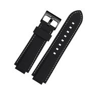 Générique DSHDFJ Bracelet De Montre En Caoutchouc Silicone Compatible Avec Le Oris Aquis, 24 Mm X 11(White line black,22-12mm)