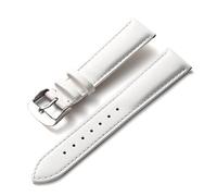 Générique DSHDFJ Bracelet de montre en cuir Bracelet d'affaires for hommes et femmes Rouge Marron Bleu 14mm 16mm 18mm 20mm 22mm 24mm Accessoires de montre en cuir(White,17mm)