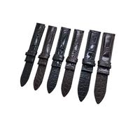 Générique DSHDFJ Bracelet De Montre En Cuir De Crocodile À Deux Faces 14 16 18 19 20 21 22mm Bracelet De Montre En Alligator En Cuir Véritable Avec Boucle Papillon(Black rose clasp,16mm)