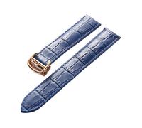 Générique DSHDFJ Bracelet De Montre En Cuir De Vache, Première Couche, Compatible Avec Cartier Tank London, Accessoires For Hommes Et Femmes(Blue rose buckle,19mm)