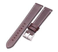 Générique DSHDFJ Bracelet De Montre En Cuir De Vachette 18 20 22 24mm Bracelet De Montre De Remplacement En Cuir Véritable Vintage Avec Boucle En Acier Inoxydable Brossé(Dark brown silver,18mm)