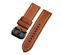 Générique DSHDFJ Bracelet De Montre En Cuir De Vachette Première Couche Fait Main 20, 22, 24 Mm, Haut De Gamme, Style Mat, Adapté Aux Montres For Hommes(Brown Brack buckle,22mm)
