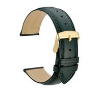 Générique DSHDFJ Bracelet De Montre En Cuir Véritable 14mm 16mm 18mm 19mm 20mm 21mm 22mm 23mm 24mm, Bandes De Remplacement For Hommes Et Femmes(Dark Green-Gold,24mm)