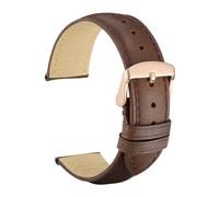 Générique DSHDFJ Bracelet De Montre En Cuir Véritable 14mm 16mm 18mm 19mm 20mm 21mm 22mm 23mm 24mm, Bandes De Remplacement For Hommes Et Femmes(Dark Brown-Rose-A,21mm)