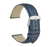 Générique DSHDFJ Bracelet De Montre En Cuir Véritable 14mm 16mm 18mm 19mm 20mm 21mm 22mm 23mm 24mm, Bandes De Remplacement For Hommes Et Femmes(Navy Blue-Silver,14mm)