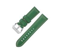 Générique DSHDFJ Bracelet De Montre En Cuir Véritable Mat 20 Mm, 22 Mm, 24 Mm, 26 Mm, Bracelet De Montre En Cuir De Vachette Ciré À L'huile(ZW Green,26mm)