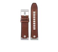 Générique DSHDFJ Bracelet de montre rétro en cuir véritable de qualité for hommes, Compatible avec DZ4343 DZ4323 DZ7406, bracelet de montre Vintage en cuir italien 22mm 24mm 26mm(C brown-silver,26mm)