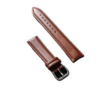 Générique DSHDFJ Bracelet en cuir 12/14/16/18/19/20/21/22/24mm, de montre matériau souple, bracelets montre-bracelet avec boucle acier inoxydable couleur argent(Brown,20mm)