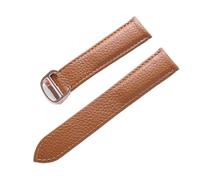 Générique DSHDFJ Bracelet En Cuir Motif Lychee Substitut De En Cuir Souple Compatible Avec Le Bracelet Cartier Tank For Hommes Et Femmes(Brown rose buckle,16mm)