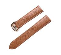 Générique DSHDFJ Bracelet En Cuir Motif Lychee Substitut De En Cuir Souple Compatible Avec Le Bracelet Cartier Tank For Hommes Et Femmes(Brown gold buckle,20mm)