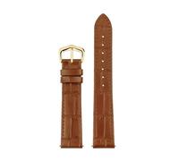 Générique DSHDFJ Bracelet En Cuir Véritable For Hommes Et Femmes, Bracelet De Montre Vache À Dégagement Rapide, 15mm, 17mm, 18mm, 20mm(B-brown-golden,17mm)