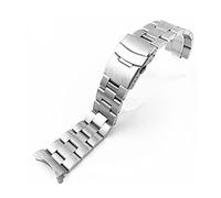 Générique DSHDFJ Curved termine 18mm 20mm 22mm Solide En Acier Inoxydable Bande de montre Bracelet Bracelet Bracelet Montre-Bracelet Hommes Remplacement Montre Sangle avec Pins(Silver,20mm)