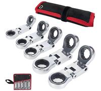 Générique Dual-Drive Nano Flex-Head Pocket Ratchet, 180° Flex Dual-Drive Nano Ratchet, Retractable Ratchets Wrenches Set, Ratchet Spanner Crooked for Narrow Spaces