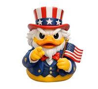 Générique Duck Figurine Decor, Patriotic Display Sculpture, Collectible Ornament with Look, Table Accent with 3.15x2.76x2.36 inches Creative Design, Room Decoration, Desk Decor for Colleagues Adults