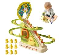Générique Duck Roller Coaster, Electric Climbing Toy, 10.75x8.5in LED Music Stairs, Includes 9 Ducks, Flashing Lights & Sound for Kids Boys Girls Interactive Fun Playtime