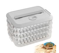 Générique Dumpling Container - PP 32.5x23x14cm | 4-Layer Food Storage Box With Lid And Date Timer | Refrigerator Organizer For Kitchen Fridge Freezer Use Food Fresh And Organized.