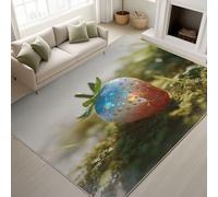 Générique Durable Tapis Fantaisie Thème Nourriture Douces Tapiss Onirique Fruit Ne Perd Pas Ses Poils Fraises Rouges et Bleues Prairie Tapis 50 x 80 cm Couloir Entrée