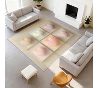 Générique Durable Tapis Minimaliste Dégradé Douces Tapiss Romantique 3D Ne Perd Pas Ses Poils Cœurs Colorés À Carreaux Tapis 80 x 150 cm Salon Chambre, Bureau