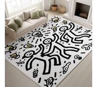 Générique Durable Tapis Moderne Minimaliste Douces Tapiss Line Art Décoration intérieure créative Ne Perd Pas Ses Poils Danse Bonshommes bâtons Ampoules Tapis 80 x 150 cm Salon Chambre, Bureau